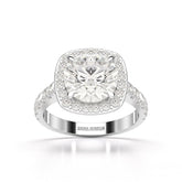 3.8 CT Lab Diamond Round Cut Halo Ring